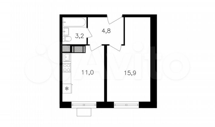 1-к. квартира, 34,9 м², 19/27 эт.