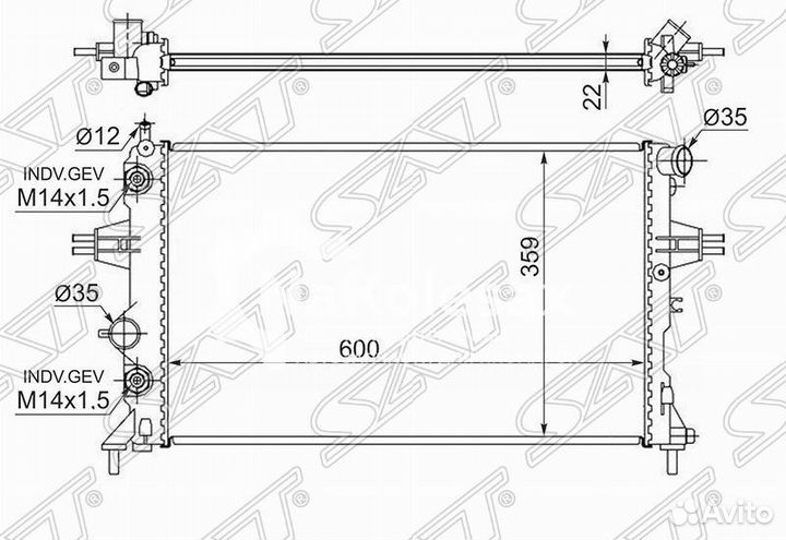 Радиатор opel astra G/zafira A 1.4/1.6/1.8/2.2 1998-2004 /chevrolet viva 1.8 2005/subaru traviq 01