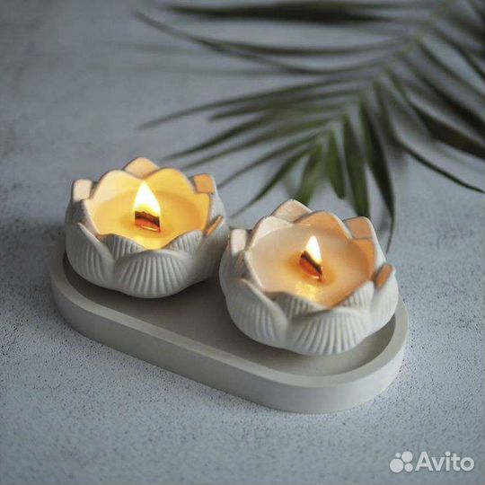 Ароматические свечи в гипсе ручной работы