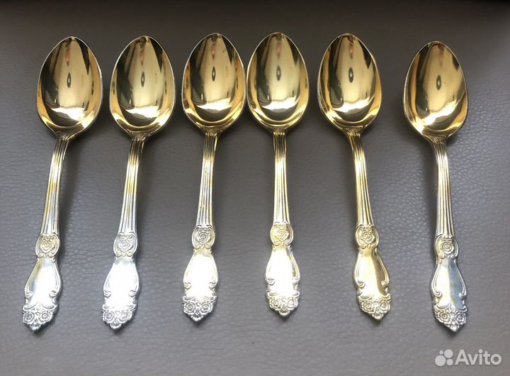 Ложки чайные мельхиоровые Роза