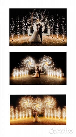 Низкий тяжелый дым свет на свадьбу конфетти фонтан