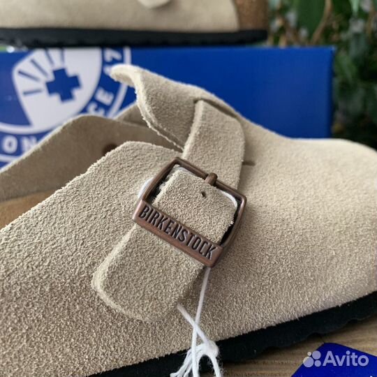 Сабо женские Birkenstock boston beige бежевые