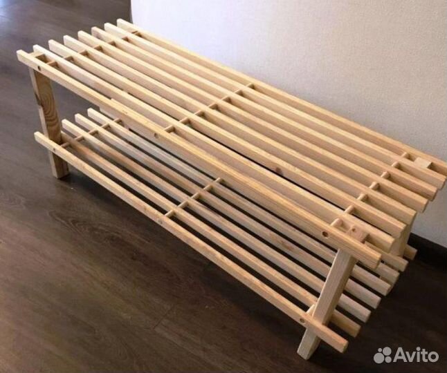 Полка для обуви IKEA двухъярусная из дерева