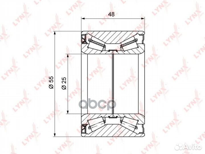 Подшипник ступицы задний lynxauto WB-1215 WB-12