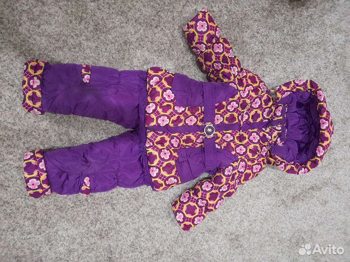 Куртка с комбинезоном зимний для девочки 3-5 лет