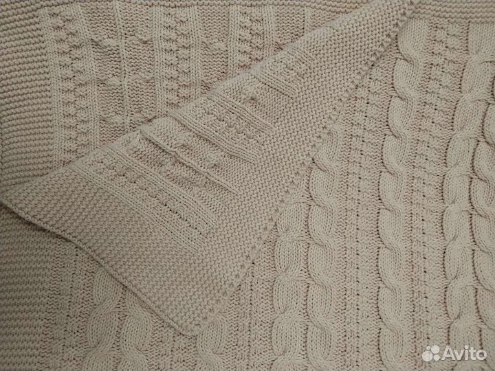 Плед детский вязаный б/у 103-103 см