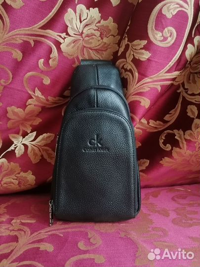 Мужская кожаная сумка Calvin Klein sling