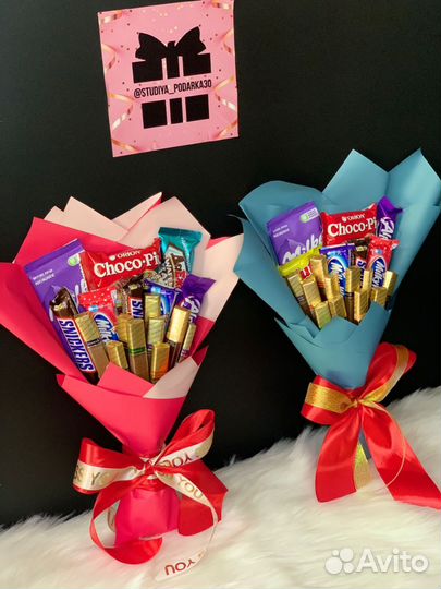 Сладкие букеты из конфет