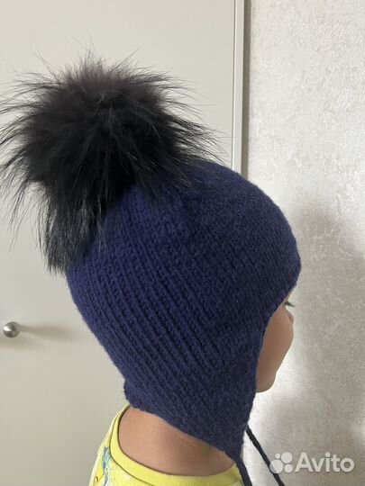 Шапка теплая из кашемировой пряжи