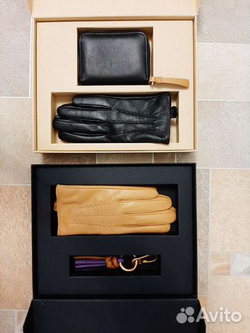 Подарочные наборы Zara,перчатки, нат кожа,с биркой