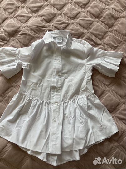 Блузка белая на девочку размер 134