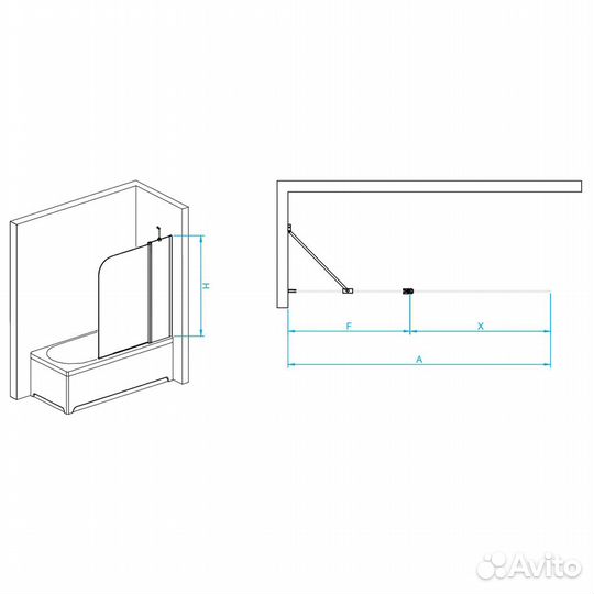 Шторка на ванну RGW 140cm Хром 351101111-11