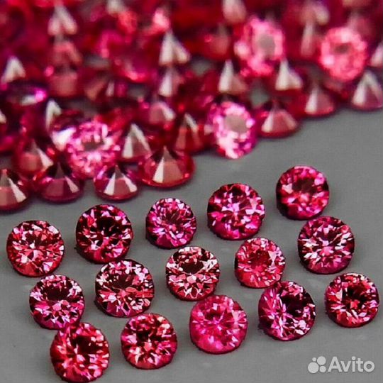 Рубин натуральный 0,56Ct 1,0мм 100шт VVS Мозамбик