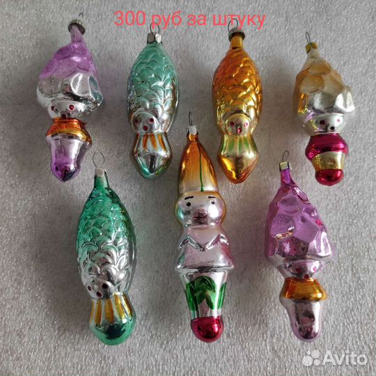 Ёлочные игрушки СССР на подвесе