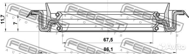 Сальник ступичный передний 67.5x86.1x7x11.7