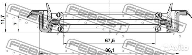 Сальник ступичный передний 67.5x86.1x7x11.7