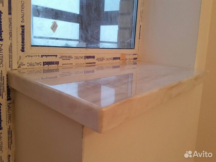 Подоконник из камня, замер + установка