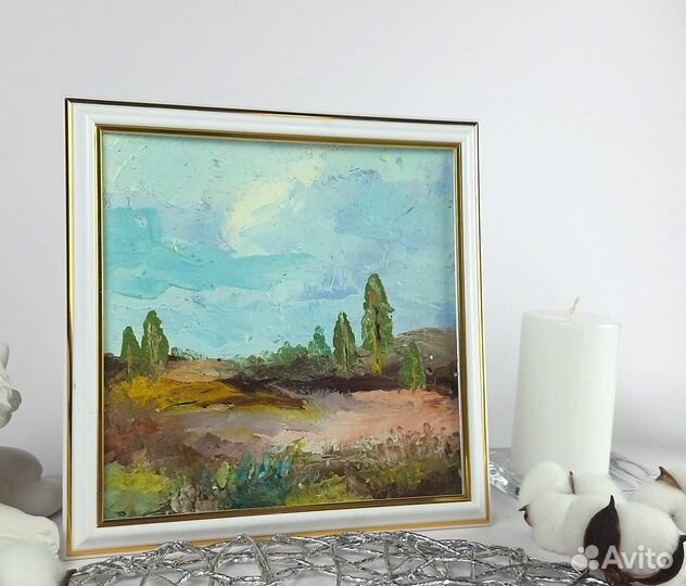 Пейзаж маслом Небольшая картина маслом 20\20см