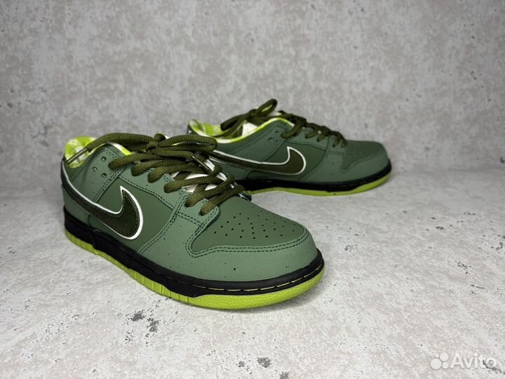 Кроссовки nike sb dunk low зеленые