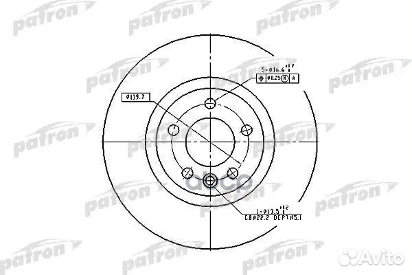 Patron Диск тормозной передн VW:multivan V 04.0