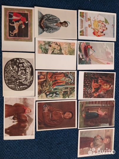 Открытки советские. Портреты. Картины