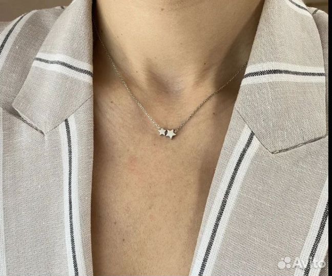 Колье серебряное