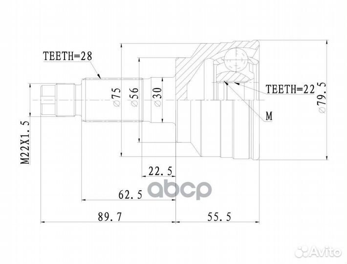 Шрус наружный GIK04034 KIA Spectra 2000- (Ижев