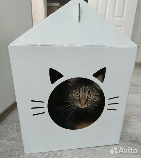 Домик для кошки картонный (цвет в асс.)