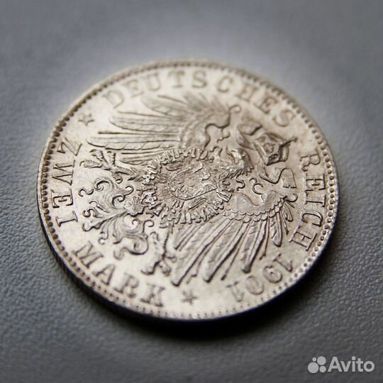 2 марки 1901 Германия 75 лет рождения Георга II