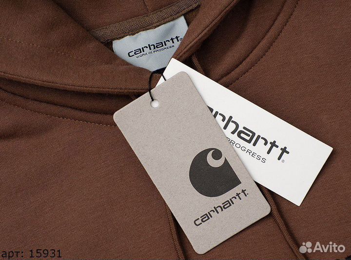 Худи Carhartt black brnd коричневое