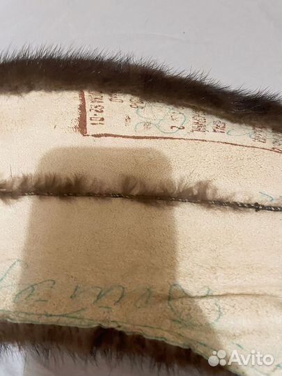 Норковый воротник темно-коричневый