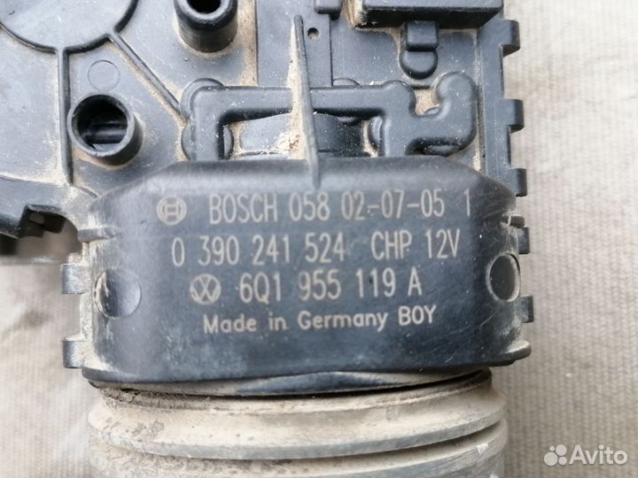 Моторчик стеклоочистителя передний для Skoda Fabia