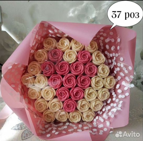 101 роза,шоколадные цветы,съедобный букет