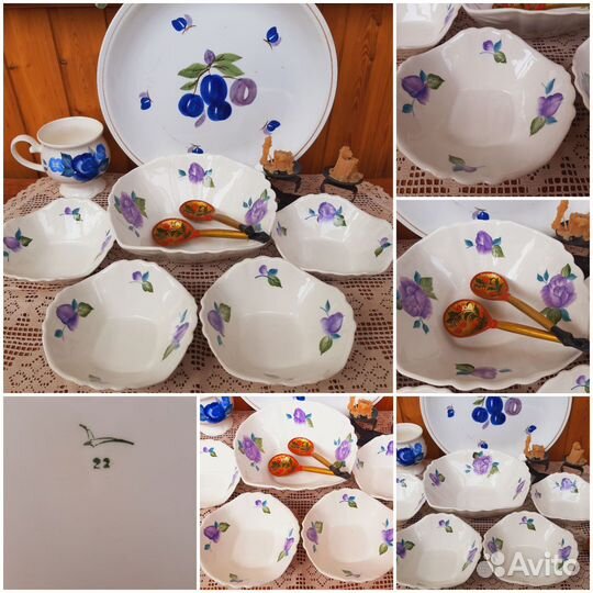 Старинный сервиз для окрошки,пельменей,кружки