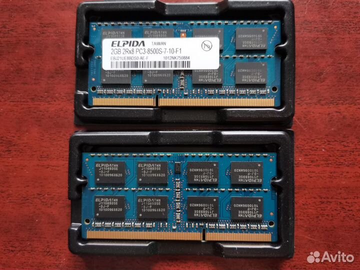 Оперативная память Elpida 2Gb DDR3 PC3-8500S, 2 шт