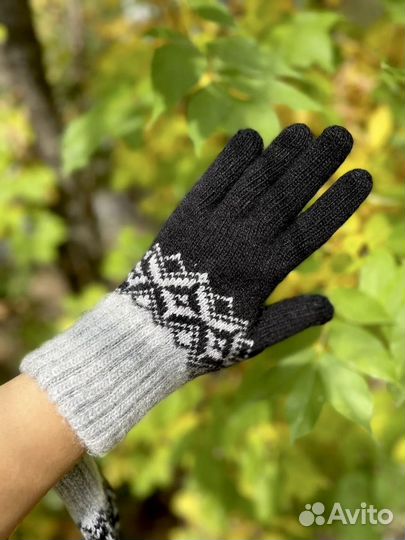 Перчатки женские зимние вязаные теплые
