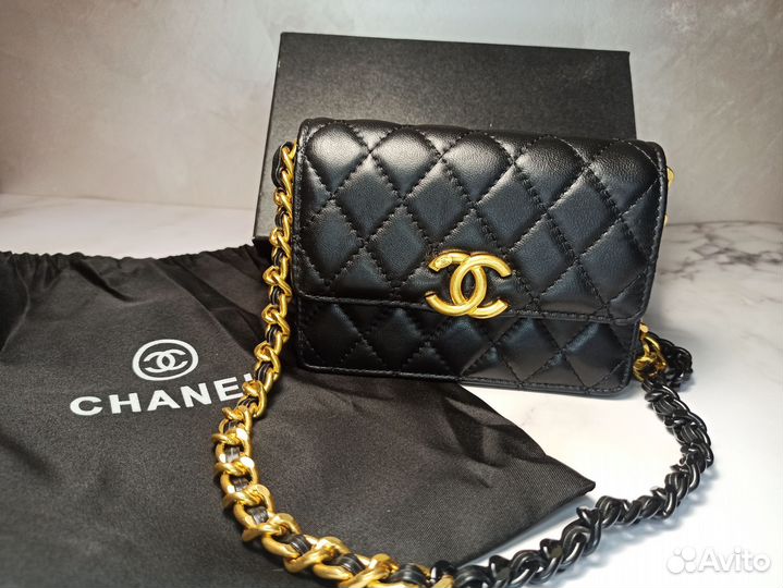 Сумка клатч chanel кожа