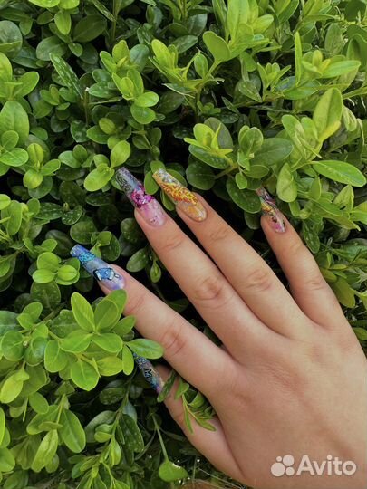 Крейзи маникюр с покрытием гель лак