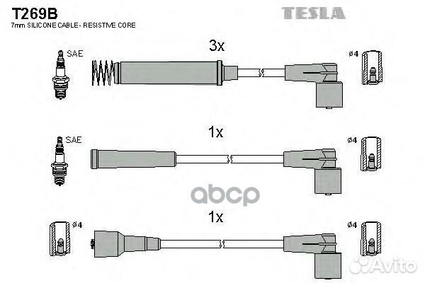 Провода высоковольтные компл. Opel tesla T269B