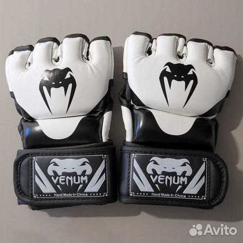 Перчатки мма Venum Black White венум