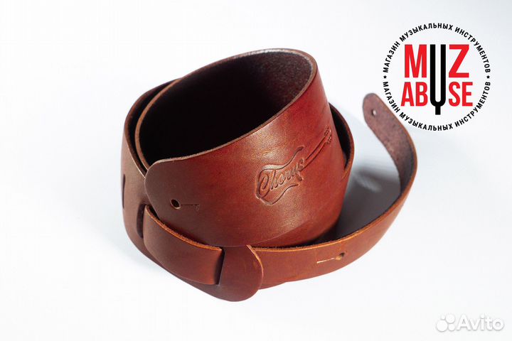 Ремень для гитарный, Chorus, кожа, коричневый