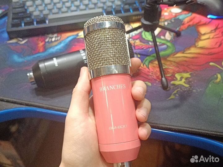 Микрофон bm 800 чёрный и розовый