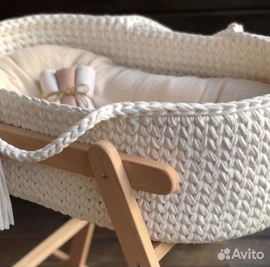 Детская люлька колыбель плетеная