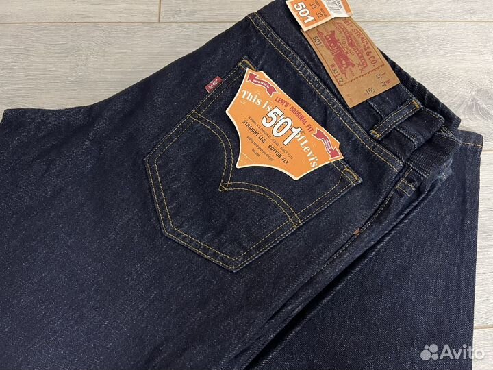 Джинсы Levis 501 индиго на молнии