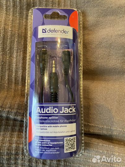 Сплитер на 2 пары наушников 3.5’