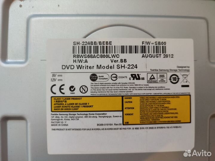 Привод dvd writer model sh-224