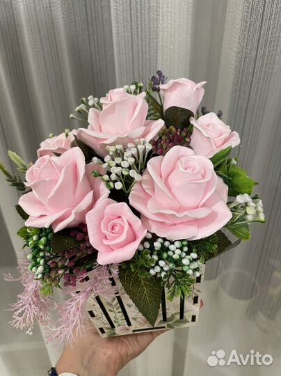 Букет из мыльных роз