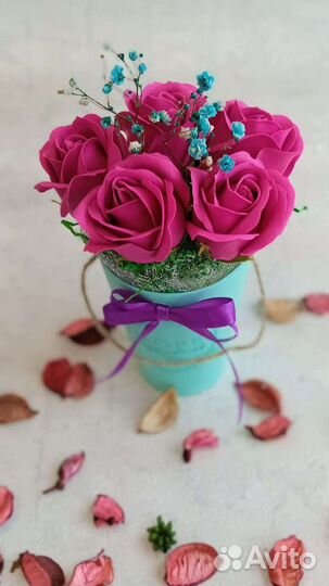 Букеты из роз мыльных