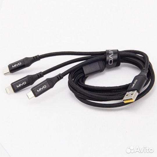 Кабель 3В1 micro USB + type-C + lightning