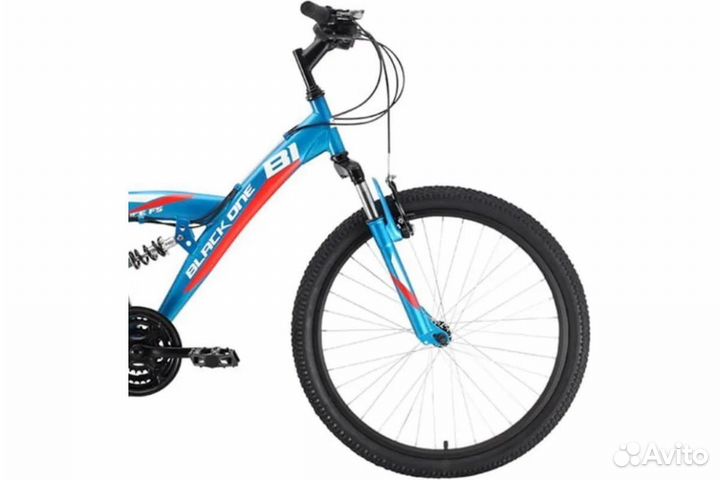 Велосипед black ONE ICE FS 24 голубой/белый 14.5